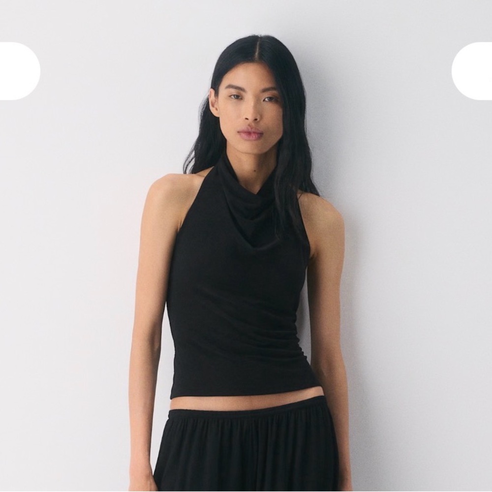Aritzia Black Halter Neck Top